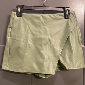 Altar’d State Green Leather Skort